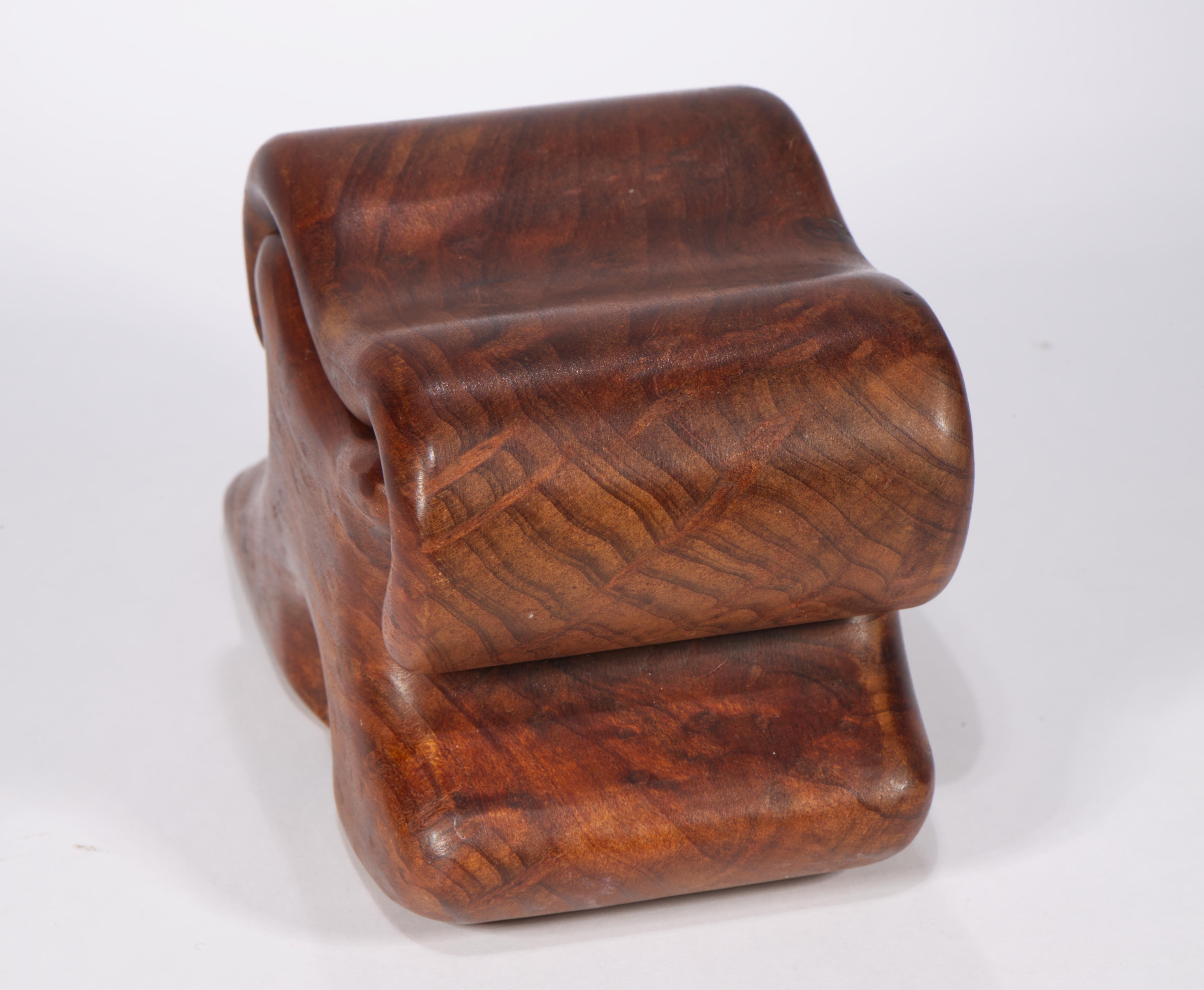 20th Century Fred & Marilyn Buss Redwood Burl Box with Sliding Lid For Sale