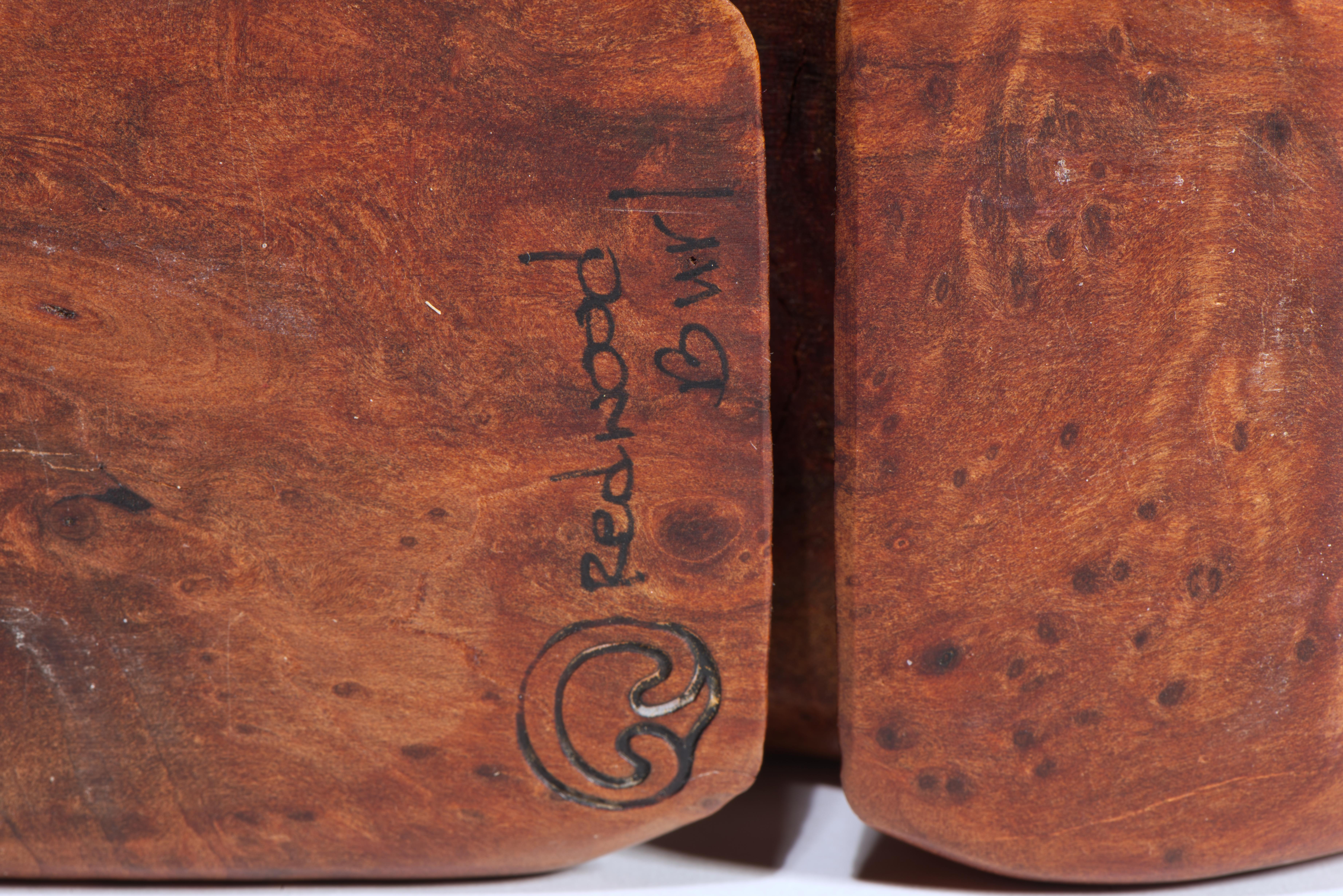 Fred & Marilyn Buss Redwood Burl Box with Sliding Lid For Sale 1