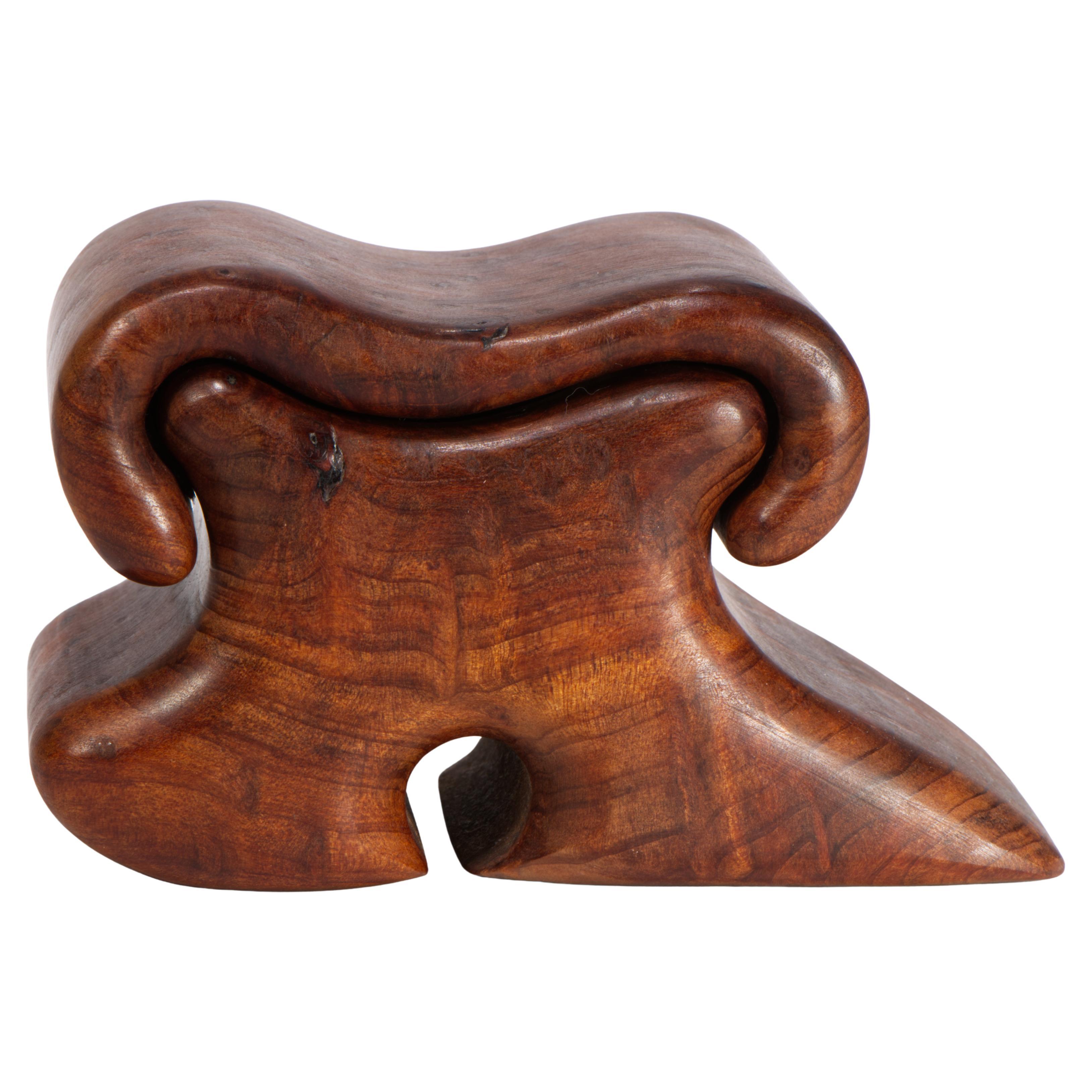 Fred & Marilyn Buss Redwood Burl Box with Sliding Lid For Sale