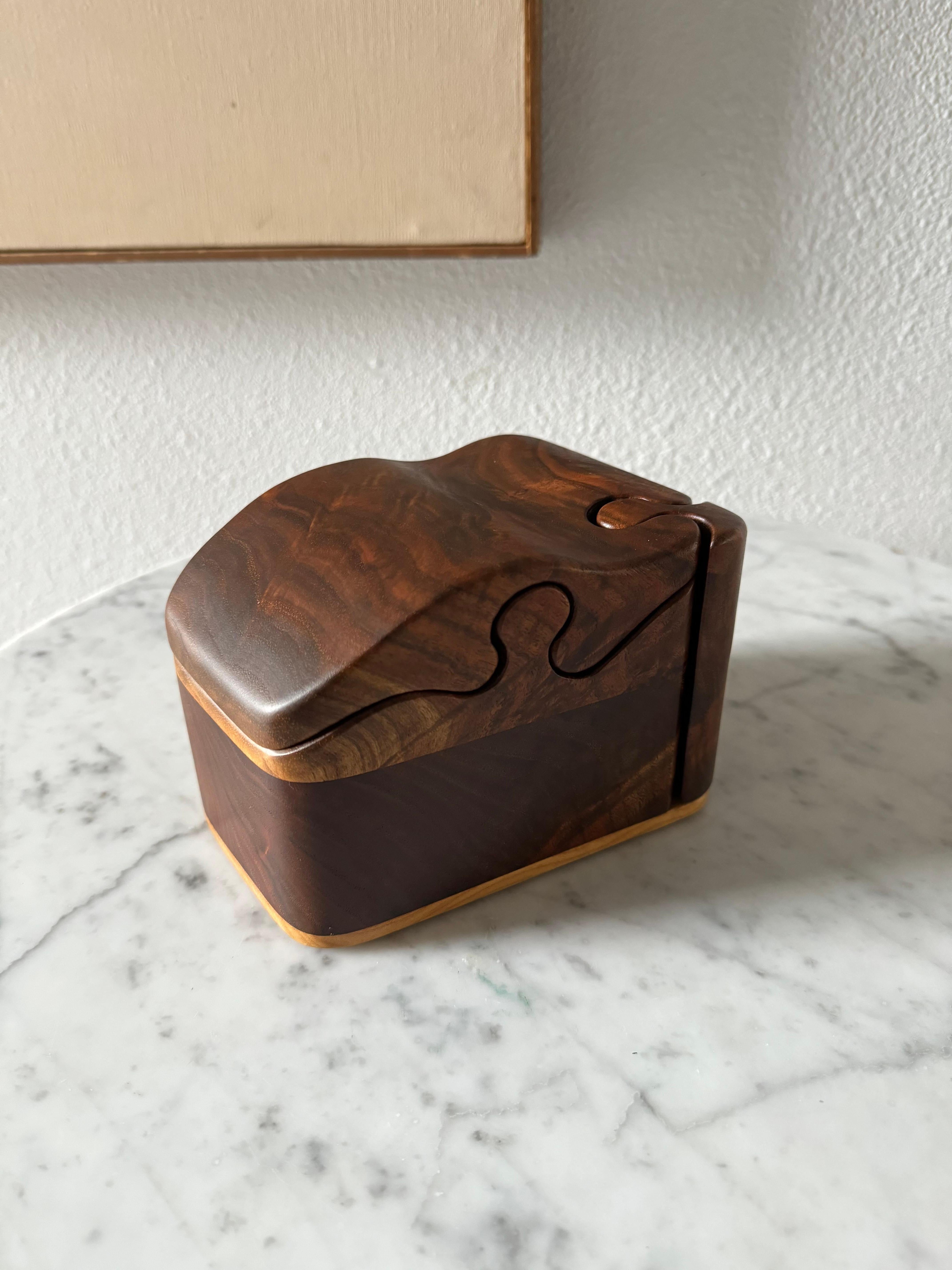 Mid-Century Modern Fred & Marilyn Buss Trinket Puzzle Box, 1970s  For Sale