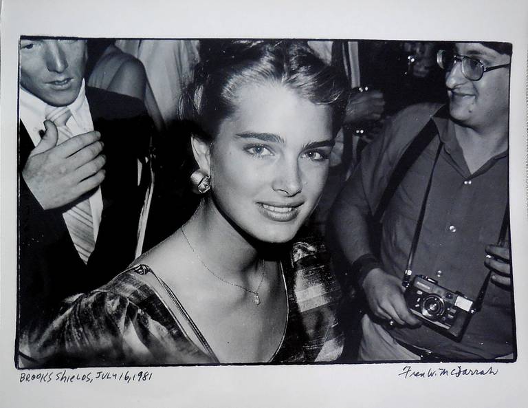 signed in pen and annotated  and stamped verso
Brooke Shields (born May 31, 1965) is an American actress, model and former child star.[2] Shields, initially a child model, gained critical acclaim for her leading role in Louis Malle's controversial