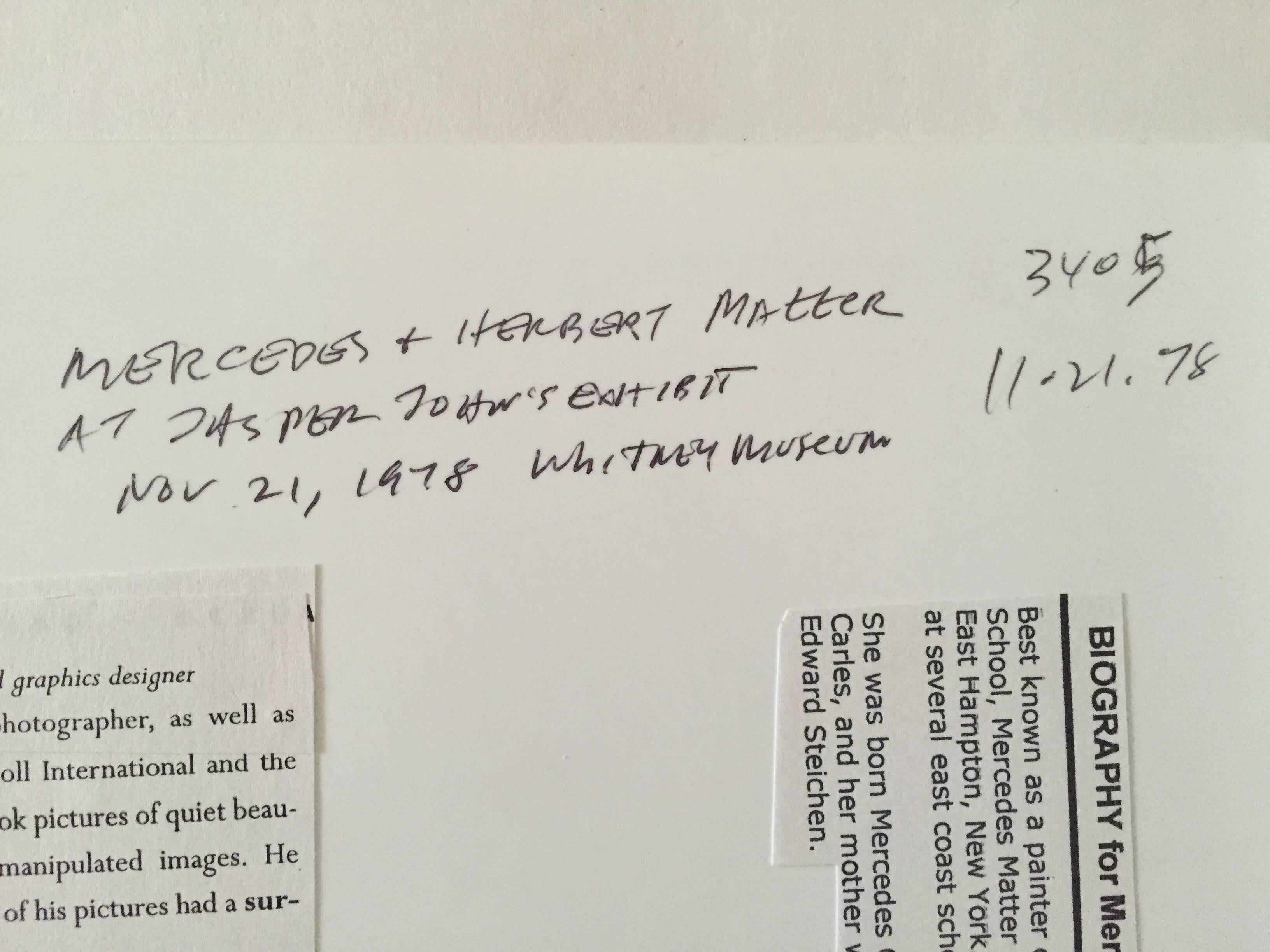 Herbert & Mercedes Matter - Noir Black and White Photograph par Fred McDarrah