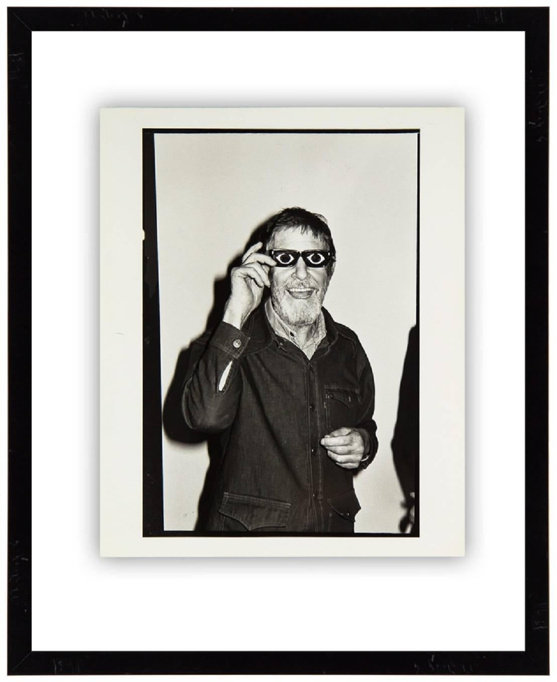 Fred McDarrah Black and White Photograph - John Cage, 1977, Vintage Silver Gelatin Signed Photograph