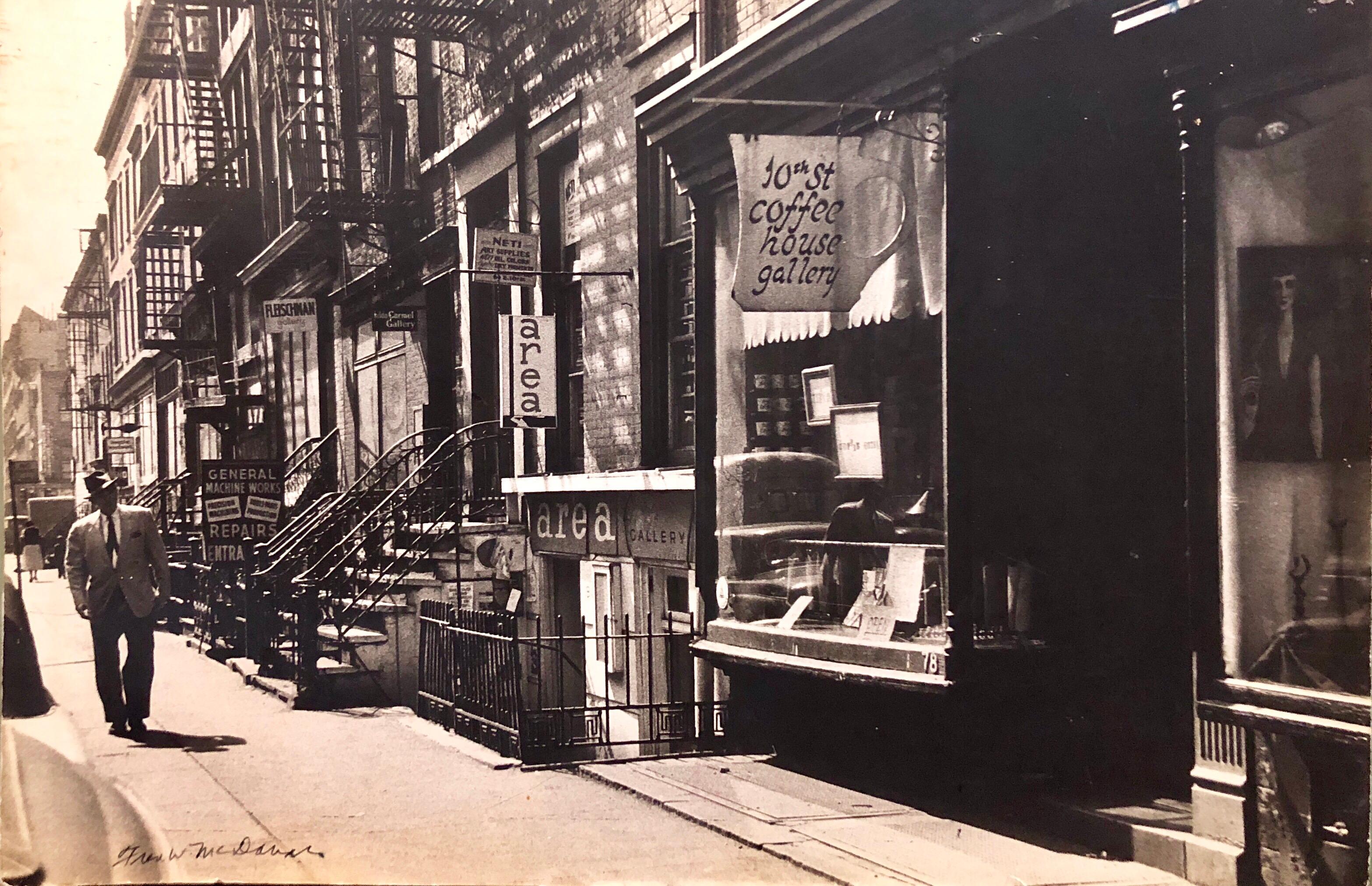 Großer Vintage-Silber-Gelatine-Druck, signierte Fotografie, Greenwich Village, New York