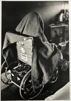 Large Vintage Print Silver Gelatin Signed Photograph Terminal Patient Bird Cover