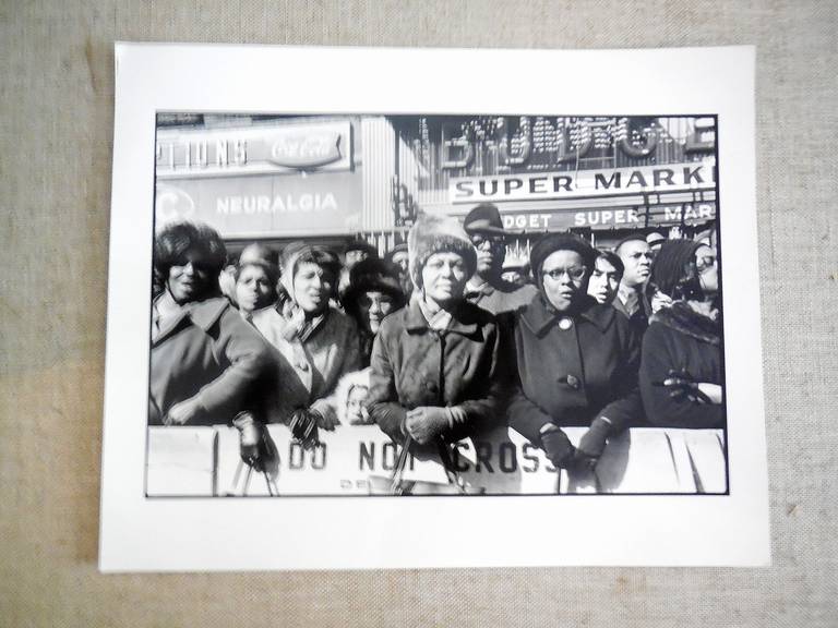 Fred McDarrah Black and White Photograph - Malcolm X Funeral Signed Vintage Silver Gelatin print