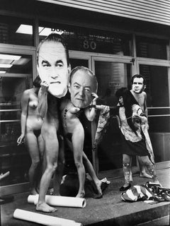 Rara Fotografía Vintage de Gelatina de Plata Yayoi Kusama Desnudos del Día de las Elecciones Foto