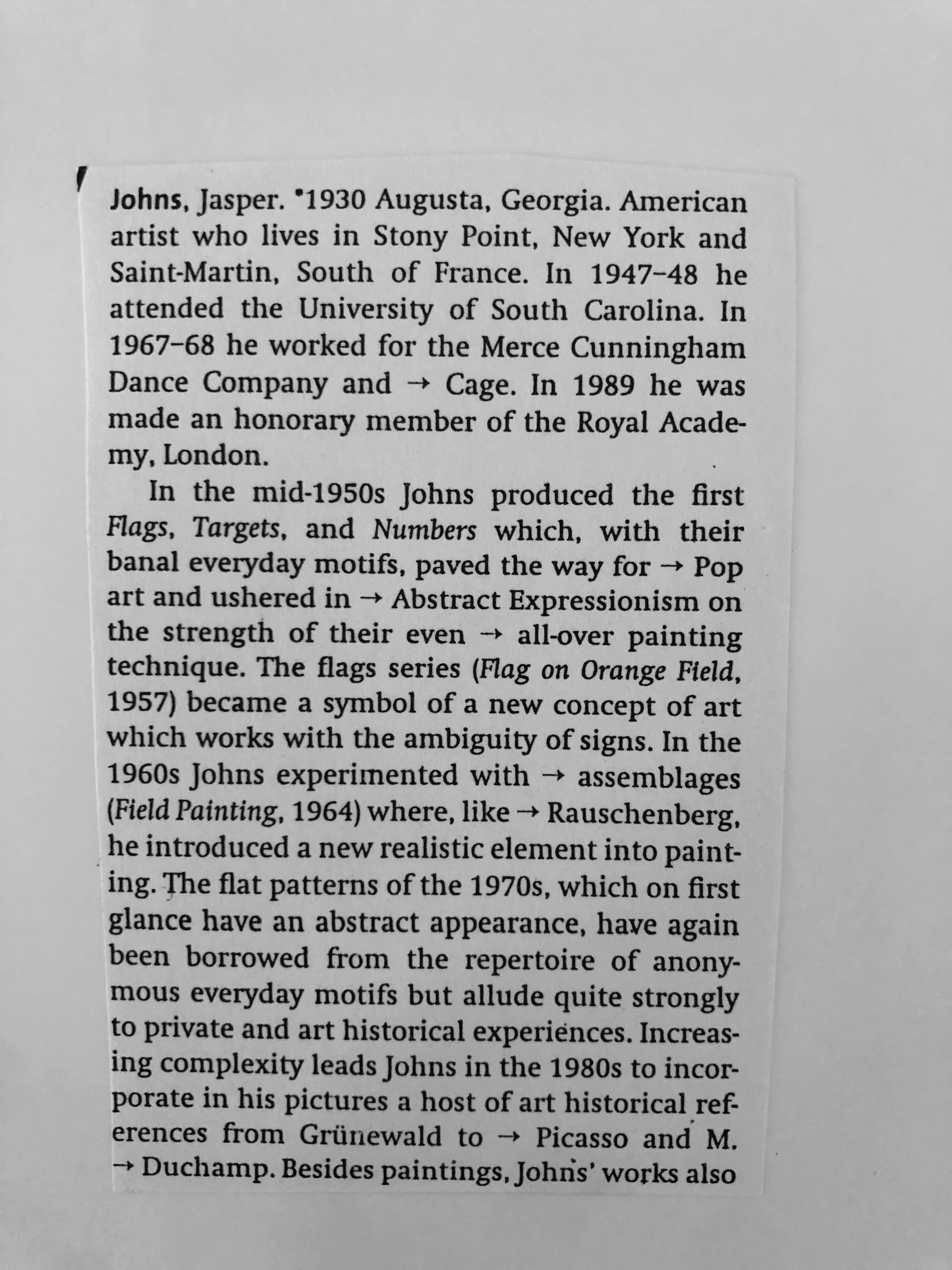 Signed Silver Gelatin Photograph Artist Jasper Johns, Musician John Cage Photo 1