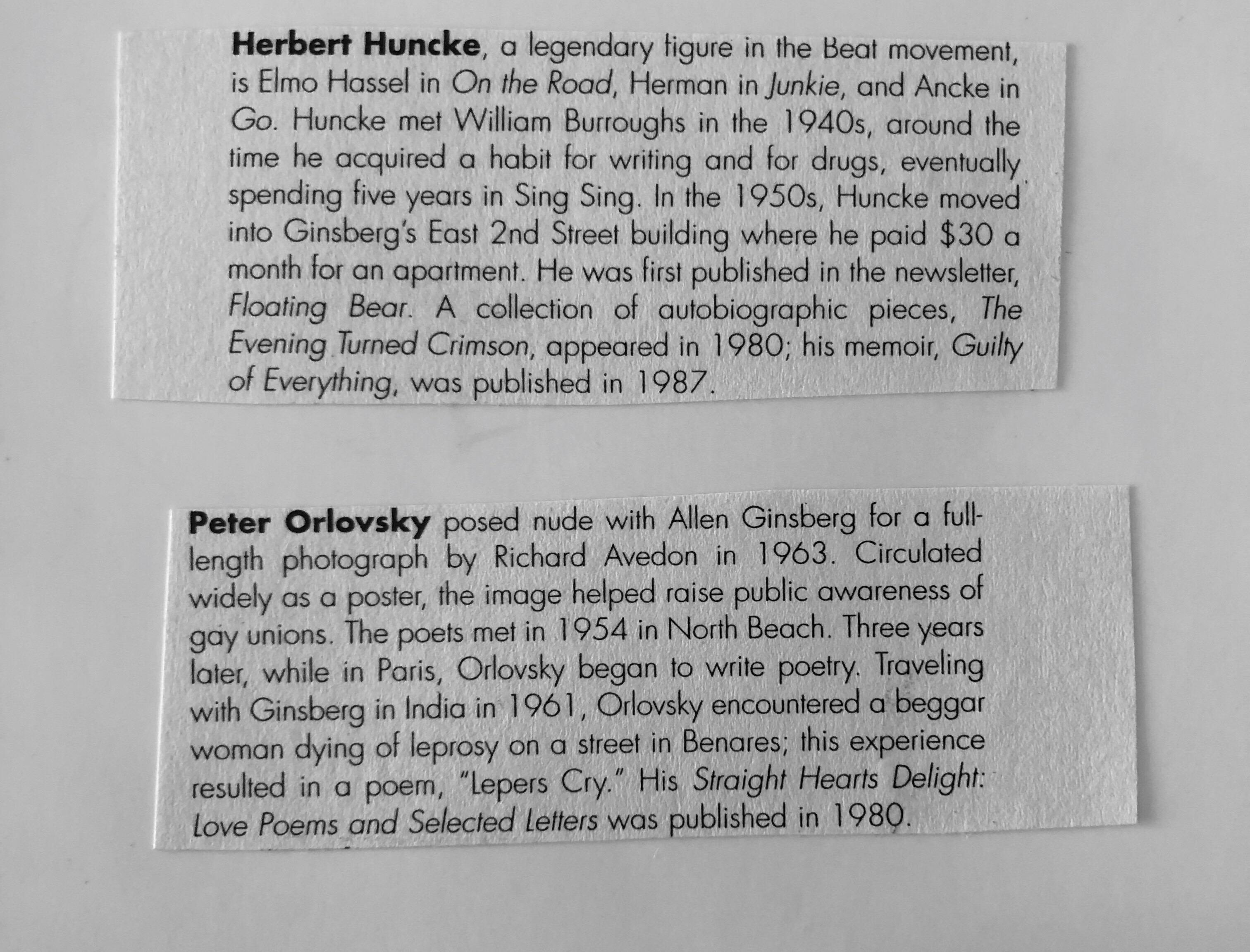 Signierte Silbergelatinefotografie Peter Orlovsky, Herbert Huncke Beatnik, Foto, Herbert Huncke (Schwarz), Black and White Photograph, von Fred McDarrah