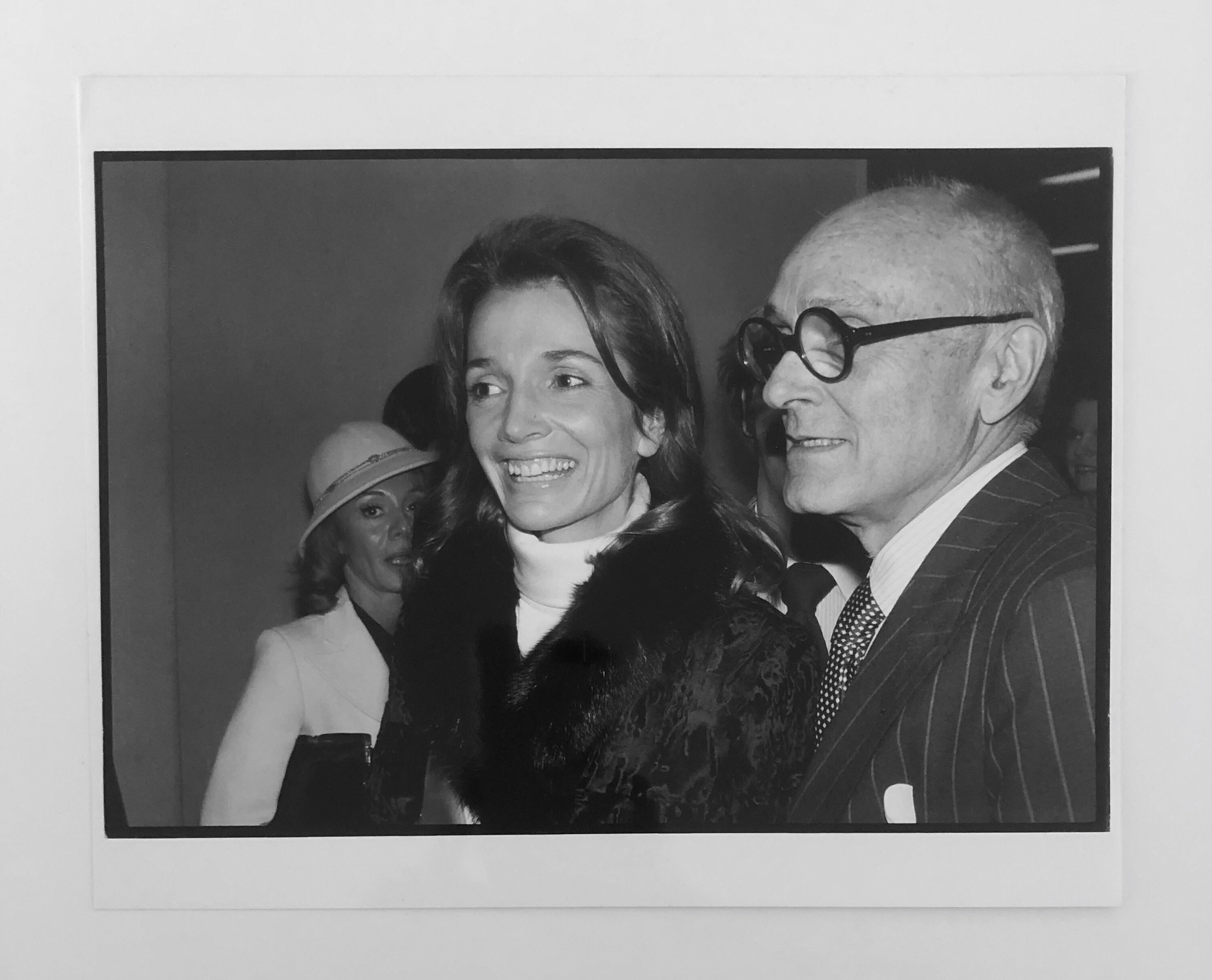 Signed Silver Gelatin Photograph Philip Johnson, Architect, Lee Radziwill, Photo - Black Black and White Photograph by Fred McDarrah