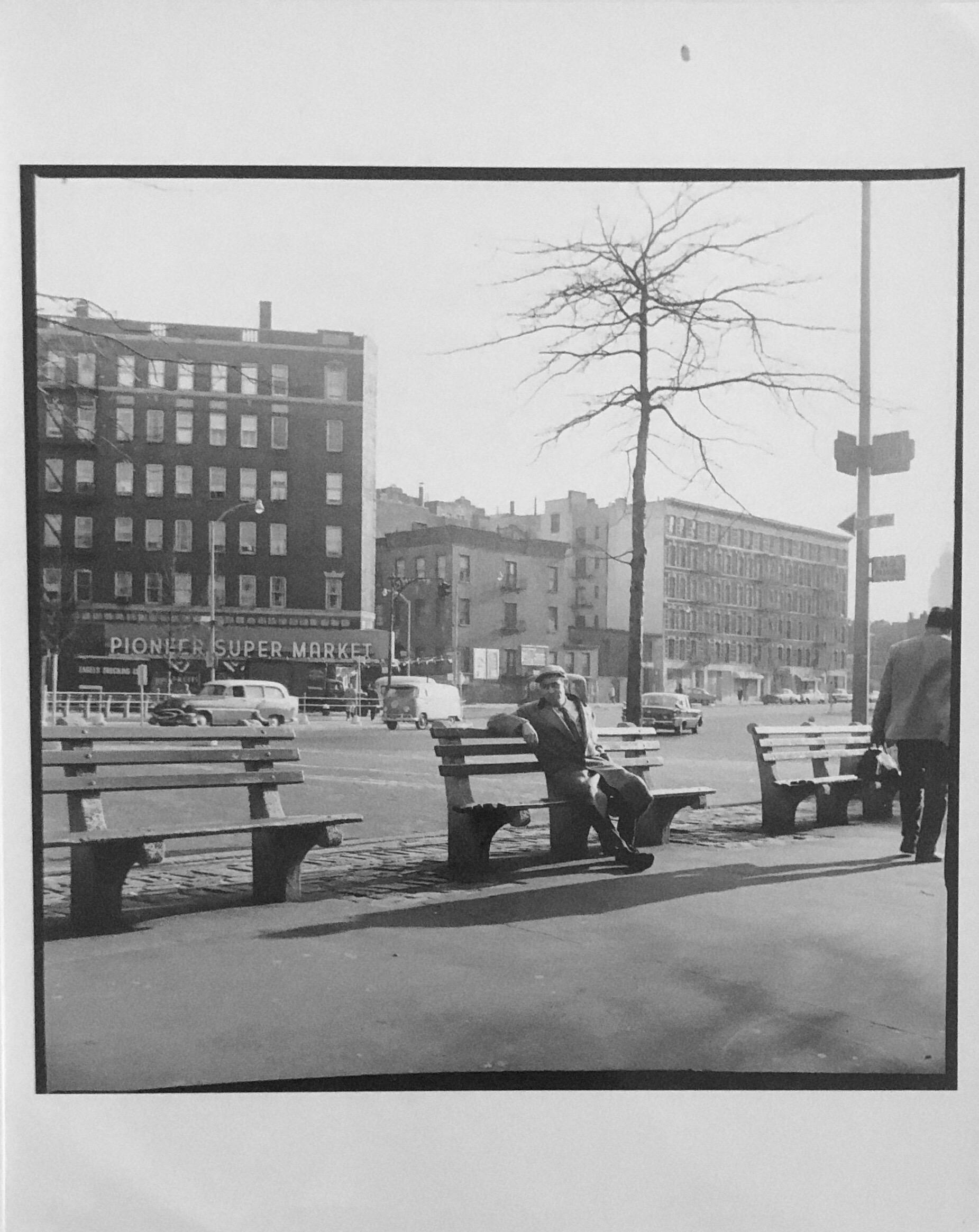 Signierte Silber-Glatt-Fotografie Washington Square Park Architektur Foto NYC – Photograph von Fred McDarrah