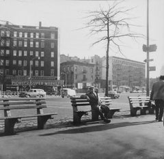 Retro Signed Silver Gelatin Photograph Washington Square Park Architecture Photo NYC