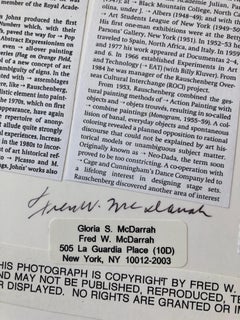 Silver Gelatin Print Signed Photograph Rauschenberg, Jasper Johns Guggenheim NYC