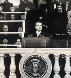 Vintage Print Silver Gelatin Signed Photo President Richard Nixon Innaugural