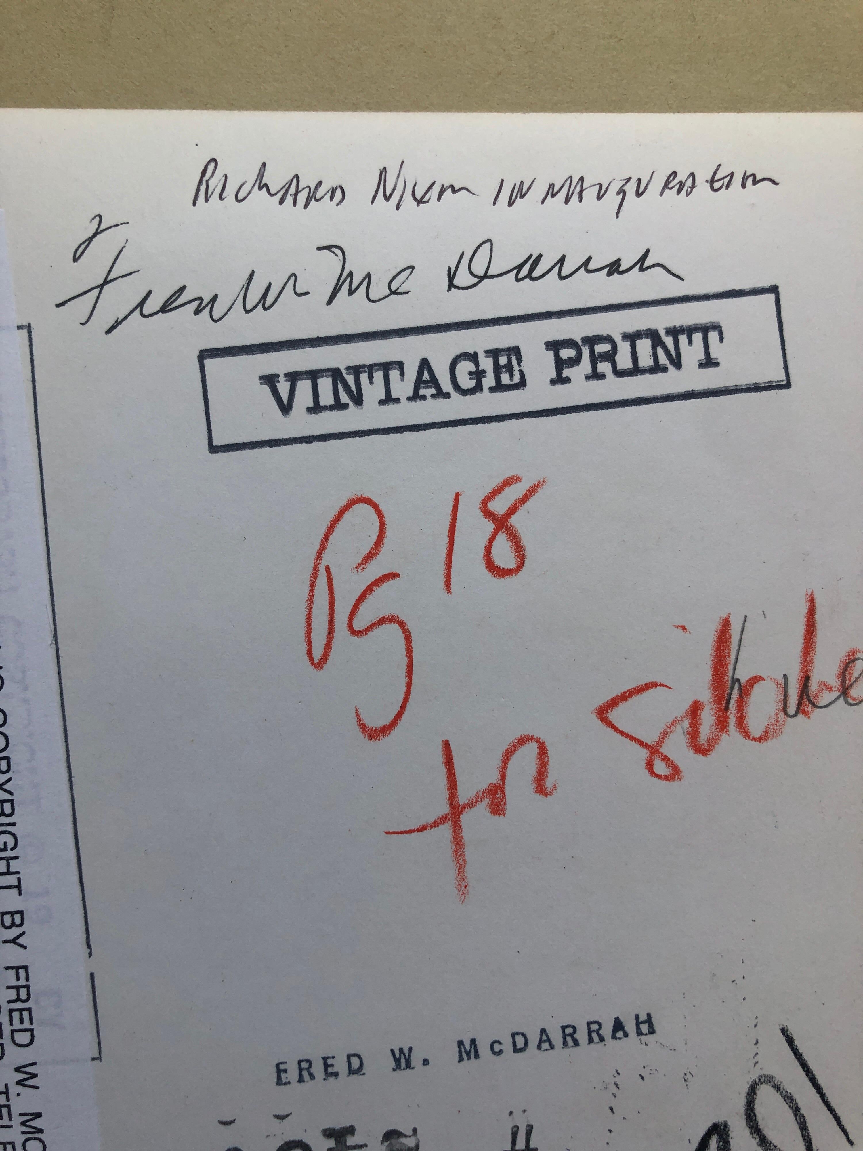 Vintage Print Silver Gelatin Signed Photo President Richard Nixon Innaugural 1