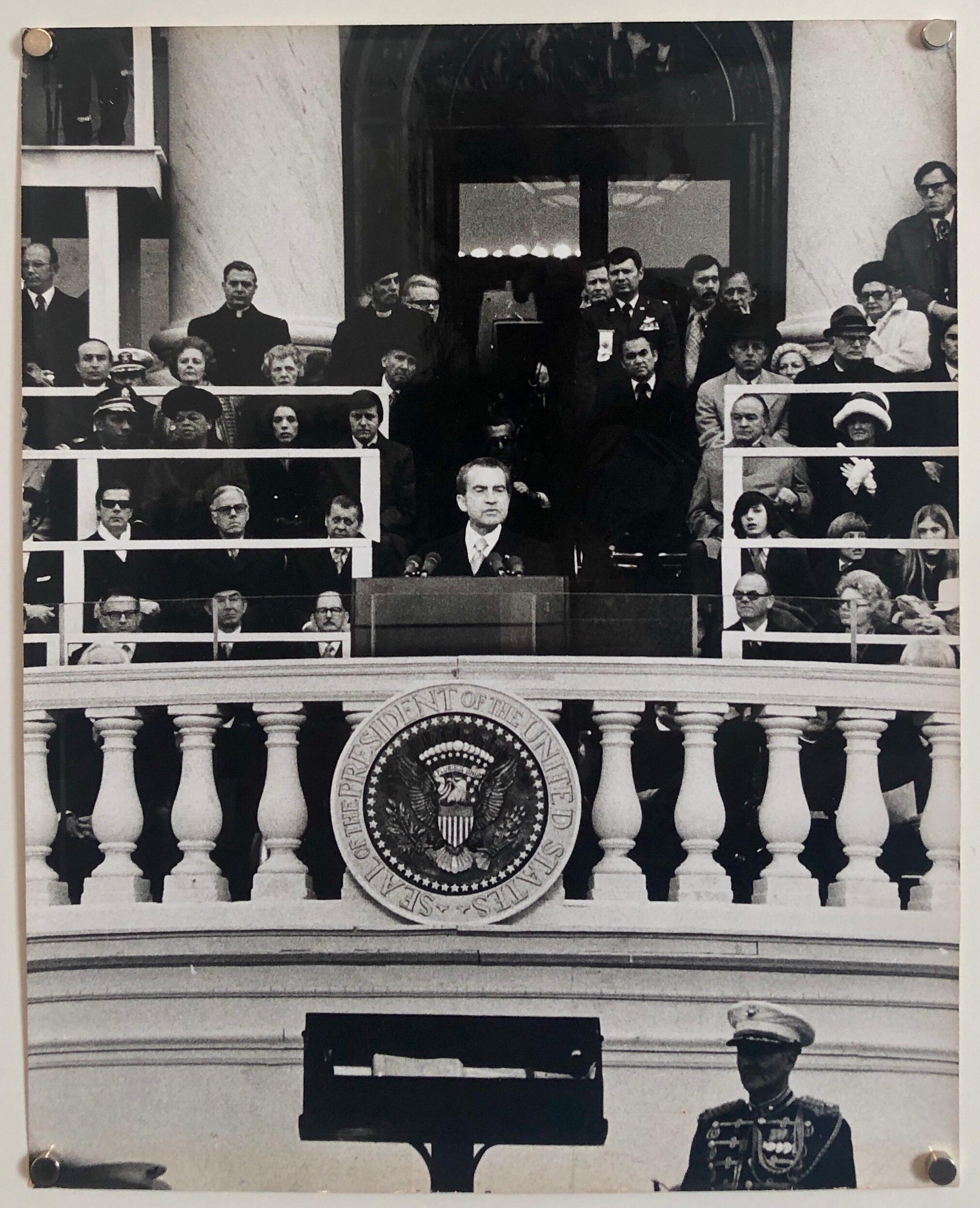 Impression vintage gélatino-argentique signée du président Richard Nixon Innaugural en vente 2