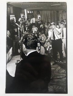 Vintage Print Silver Gelatin Signed Photo President Richard Nixon Meets Press