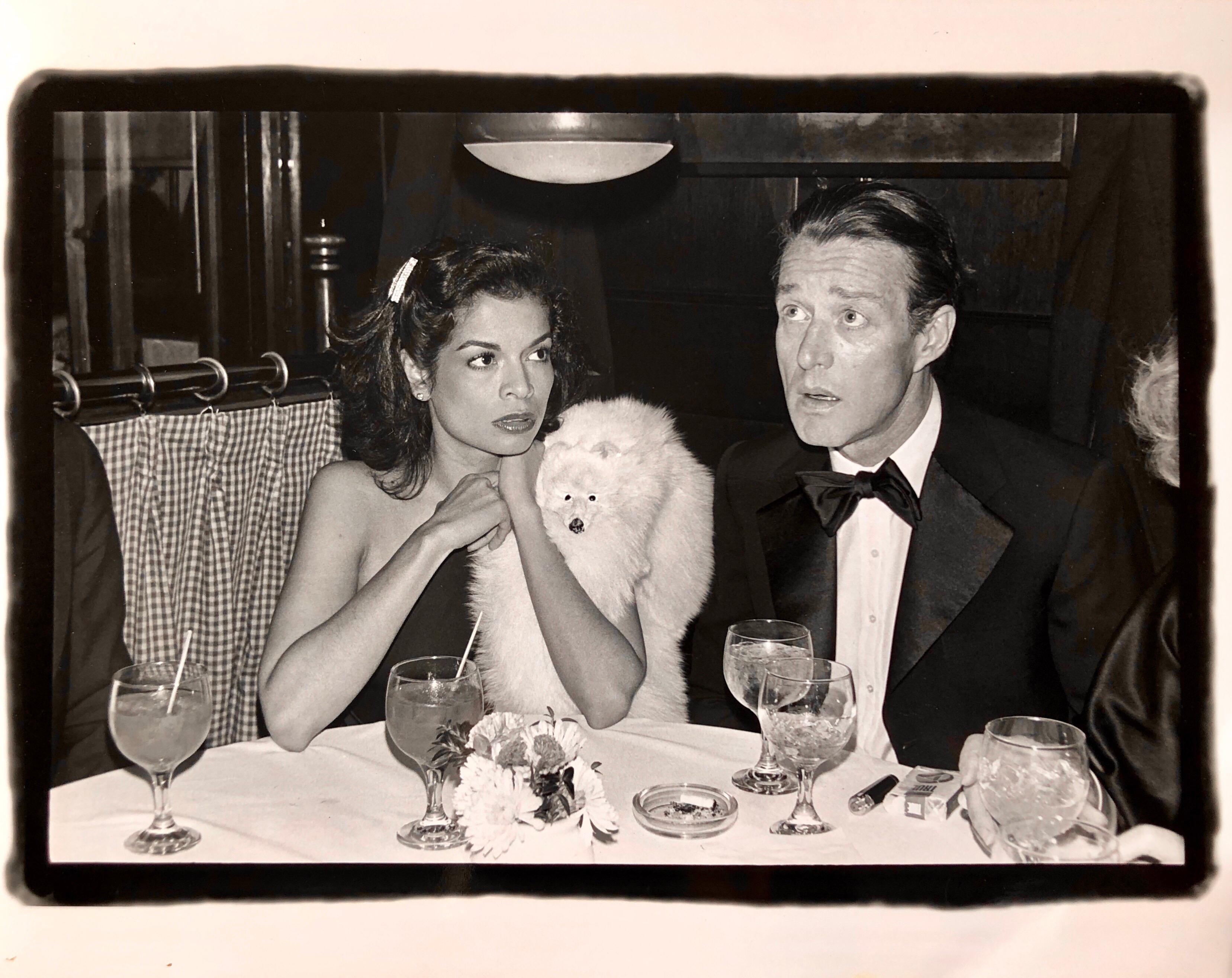 Fred McDarrah Black and White Photograph - Vintage Print Silver Gelatin Signed Photograph Bianca Jagger, Halston LIz Taylor