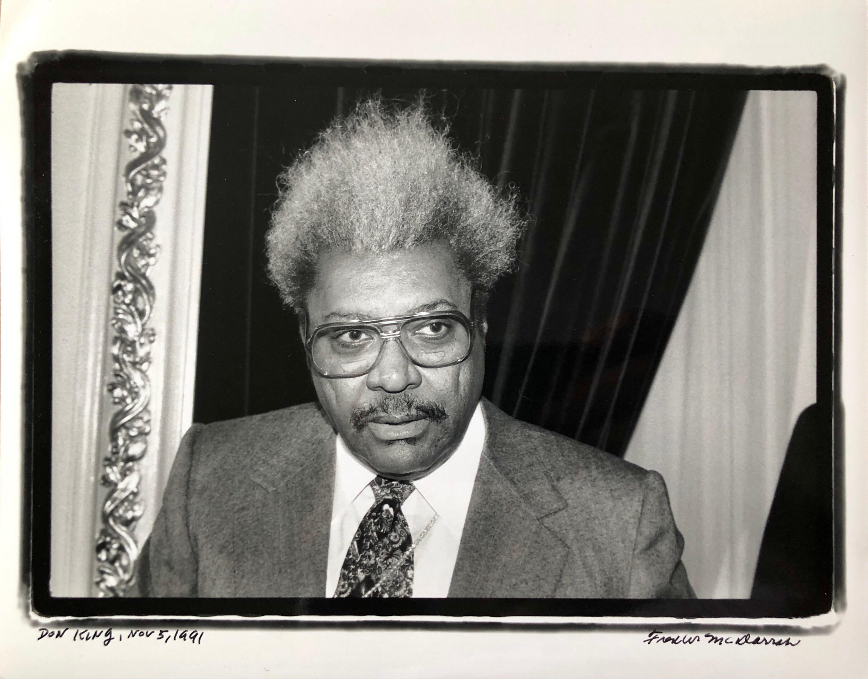 Fred McDarrah Figurative Photograph - Vintage Print Silver Gelatin Signed Photograph Don King Boxing Promoter