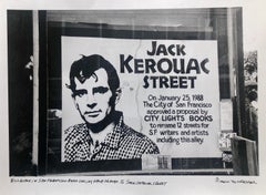 Silbergelatines signiertes Foto mit Vintage-Druck von Jack Kerouac Street Sign Foto