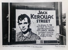 Vintage Print Fotografía firmada en gelatina de plata Jack Kerouac Street Sign Photo