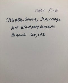 Vintage Print Silver Gelatin Signed Photograph Jasper Johns, John Cage, Whiney