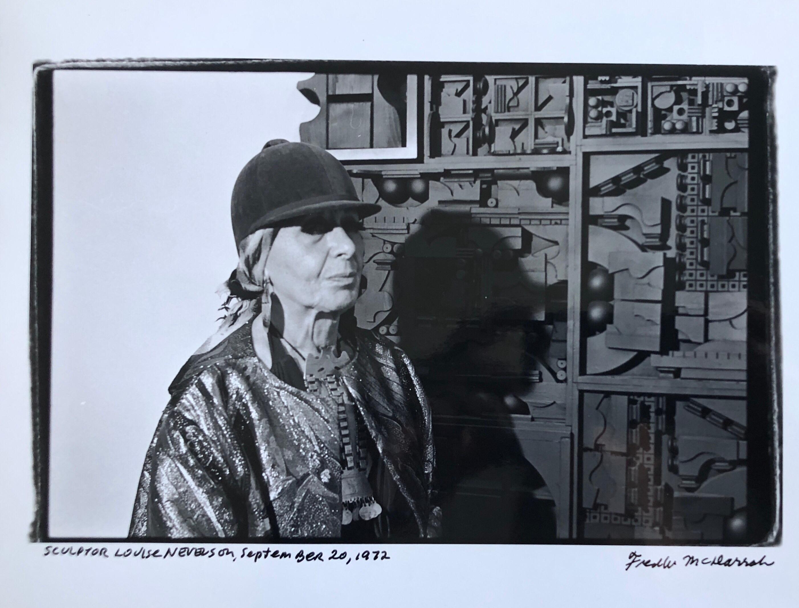 Vintage Print Silver Gelatin Signed Photograph Louise Nevelson Sculpture 