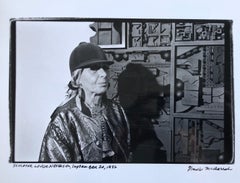 Retro Print Silver Gelatin Signed Photograph Louise Nevelson Sculpture 