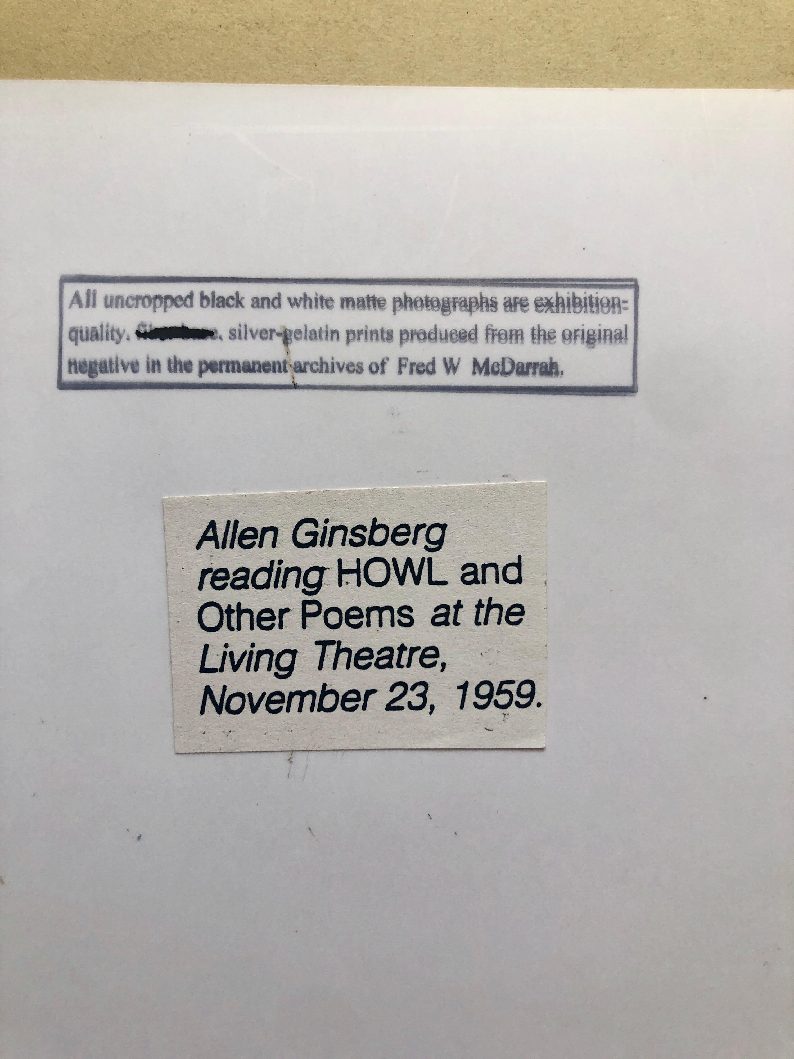 Imprimé vintage gélatino-argentique signé du poète Allen Ginsberg Howl Photo en vente 4