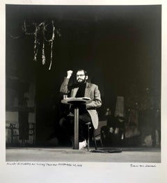 Vintage Print Gelatina de plata Fotografía firmada Poeta Allen Ginsberg Howl Photo