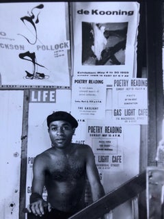 Vintage Print Silver Gelatin Signed Photograph Ted Joans Jazz Surrealist Poet