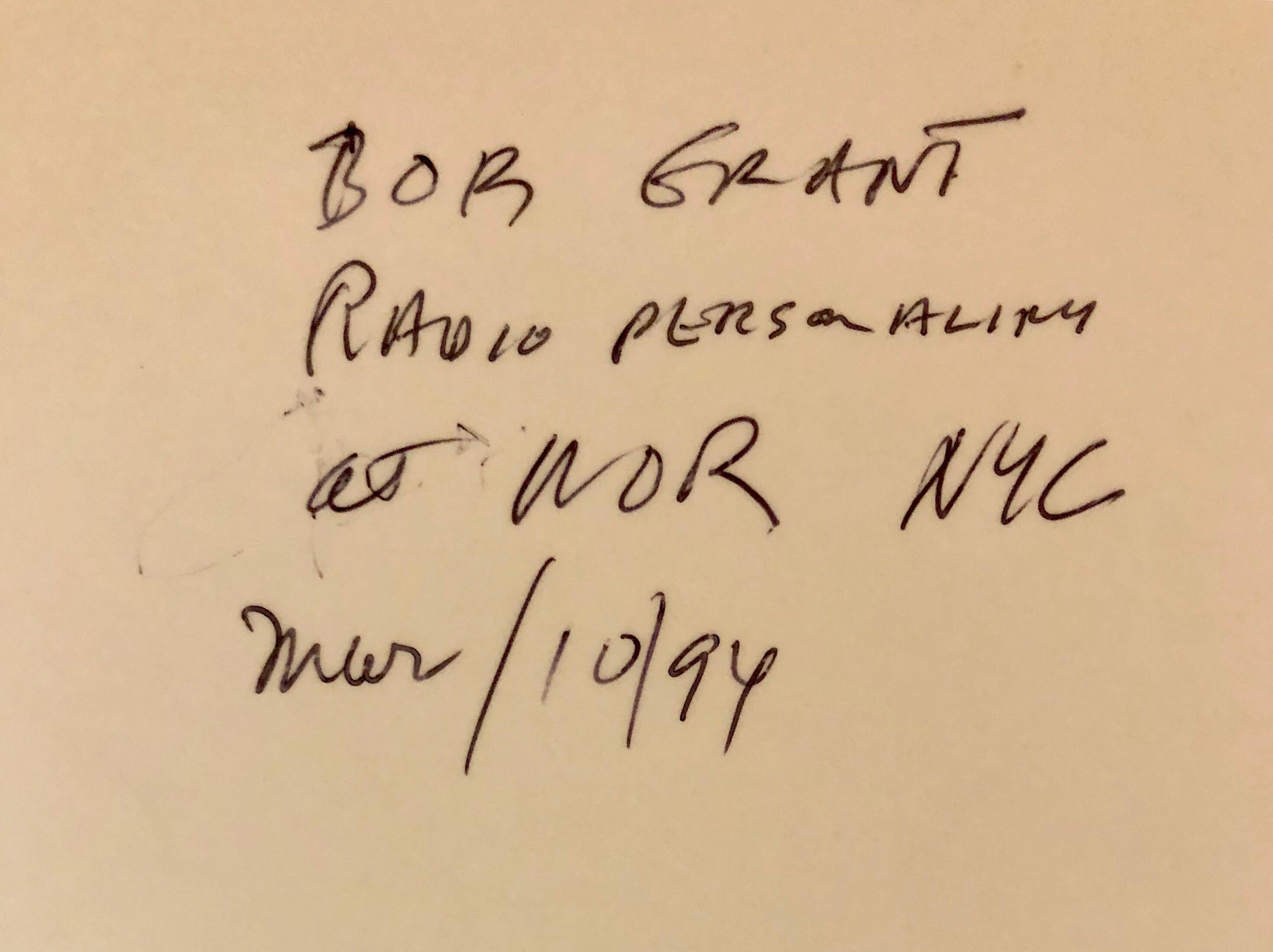Photographie vintage signée Silver Gelatin Photo de Bob Grant Radio Personality en vente 2