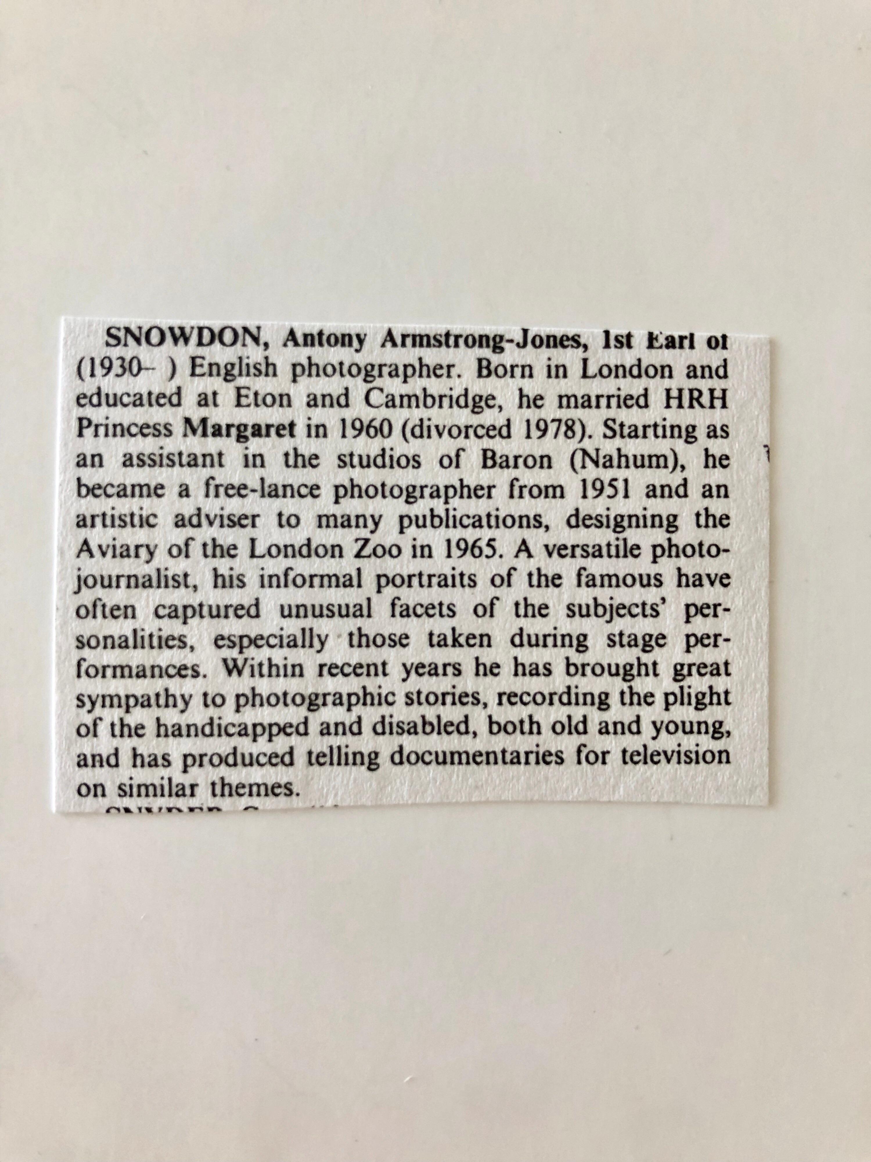 Lord Snowdon 
Über einen Zeitraum von 50 Jahren dokumentierte McDarrah den Aufstieg der Beat-Generation, die postmoderne Kunstbewegung der Stadt, ihre Off-Off-Broadway-Schauspieler, Troubadoure, Politiker, Aufrührer und sozialen Proteste.
Fred