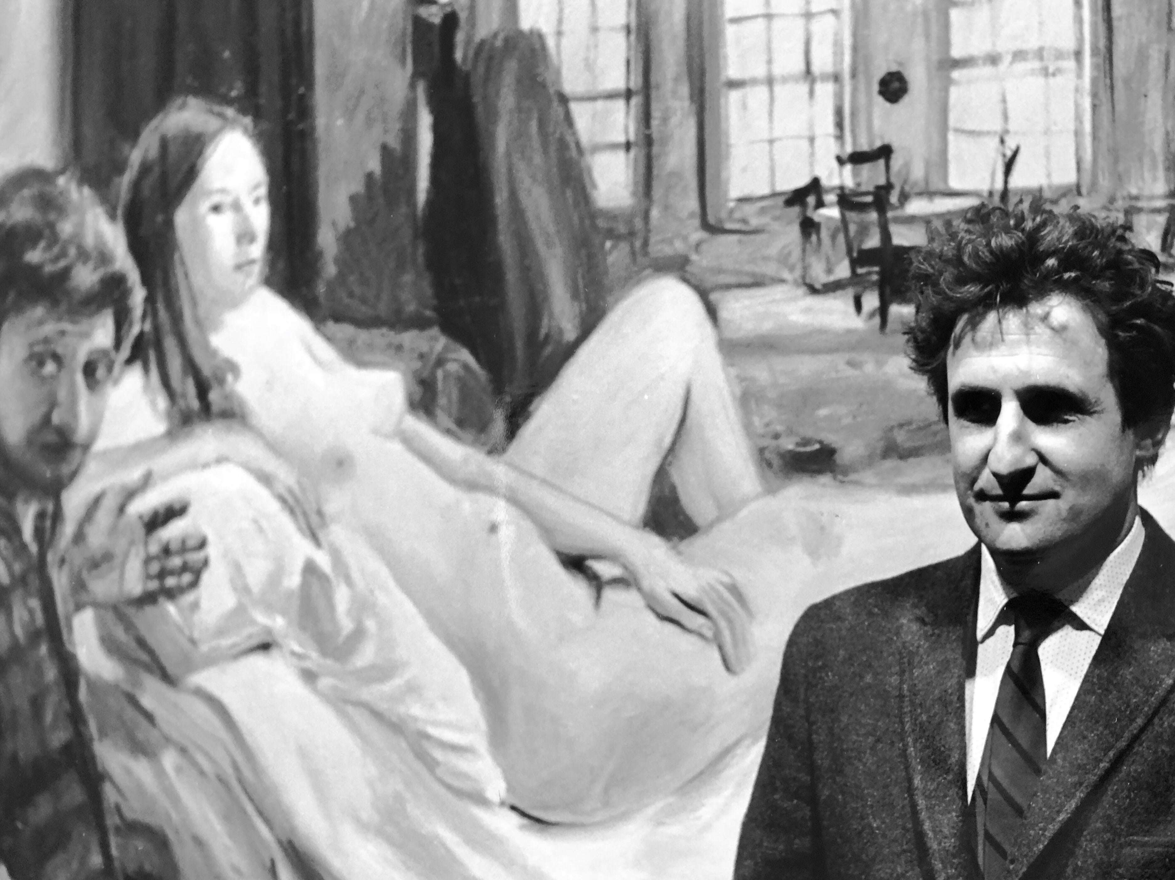Vintage Signé  Photographie gélatino-argentique Paul Georges Studio Painting Photo - Noir Figurative Photograph par Fred McDarrah