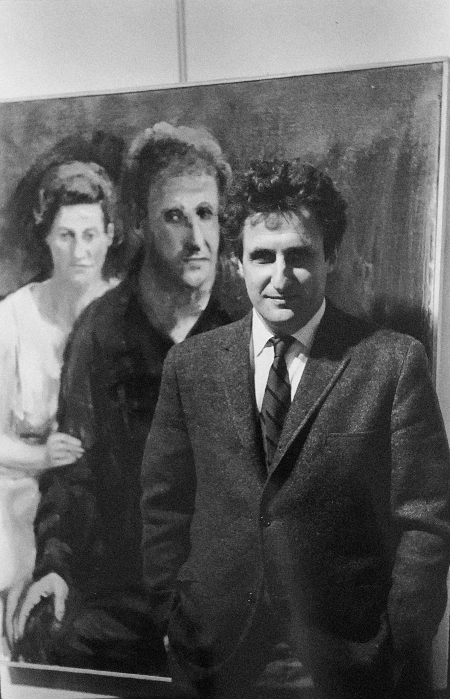 Photographie vintage signée Silver Gelatin Paul Georges Studio Painting Photo - Noir Figurative Photograph par Fred McDarrah