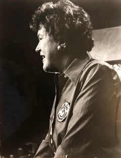 Vintage Silver Gelatin Photograph Print Chef Julia Child Photo Stamp Signed