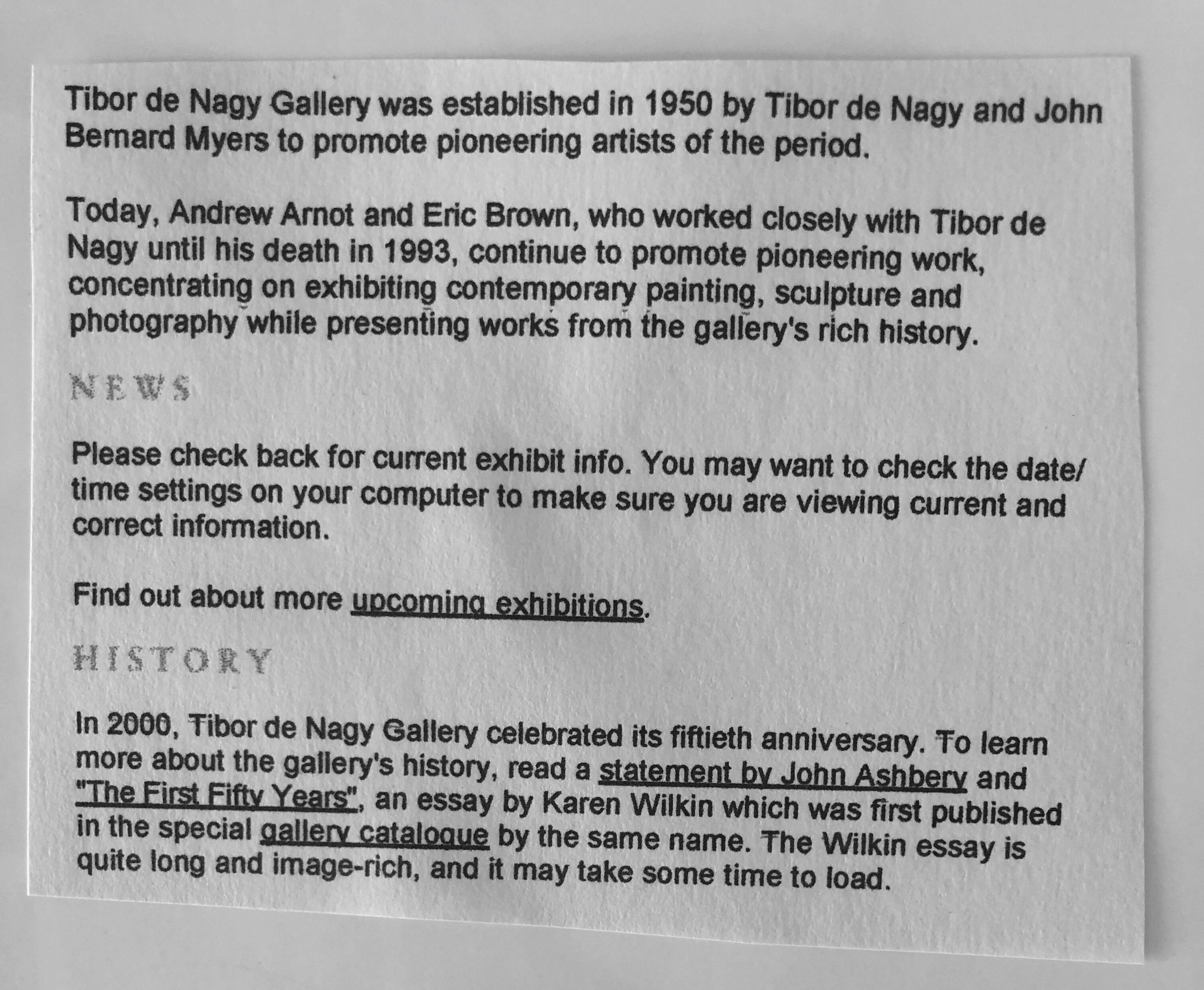 Photographie de portrait vintage Tibor de Nagy en gélatine argentique, Galerie NYC en vente 1