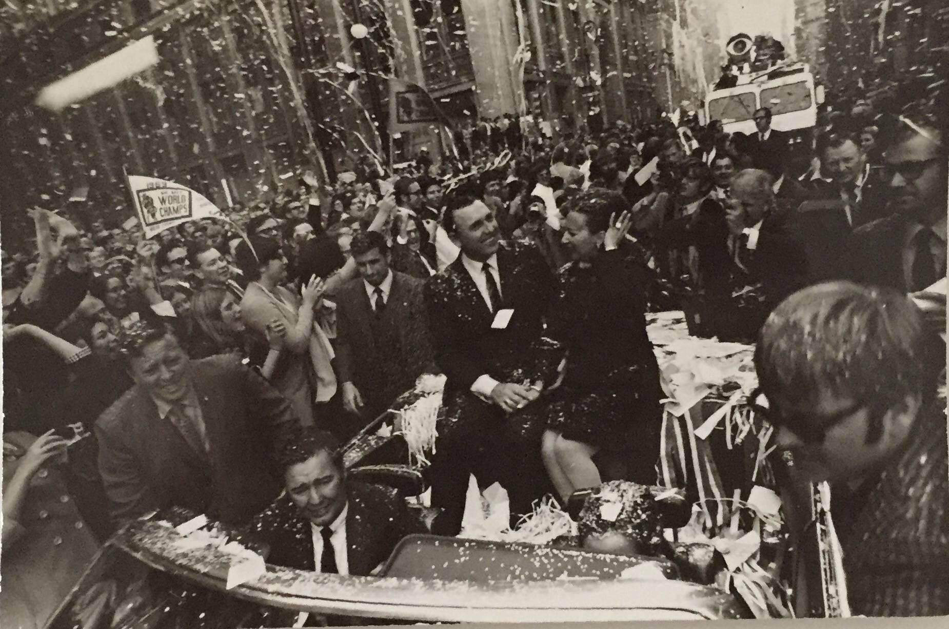 Fred McDarrah Black and White Photograph - World Champions Mets Parade - October 1969