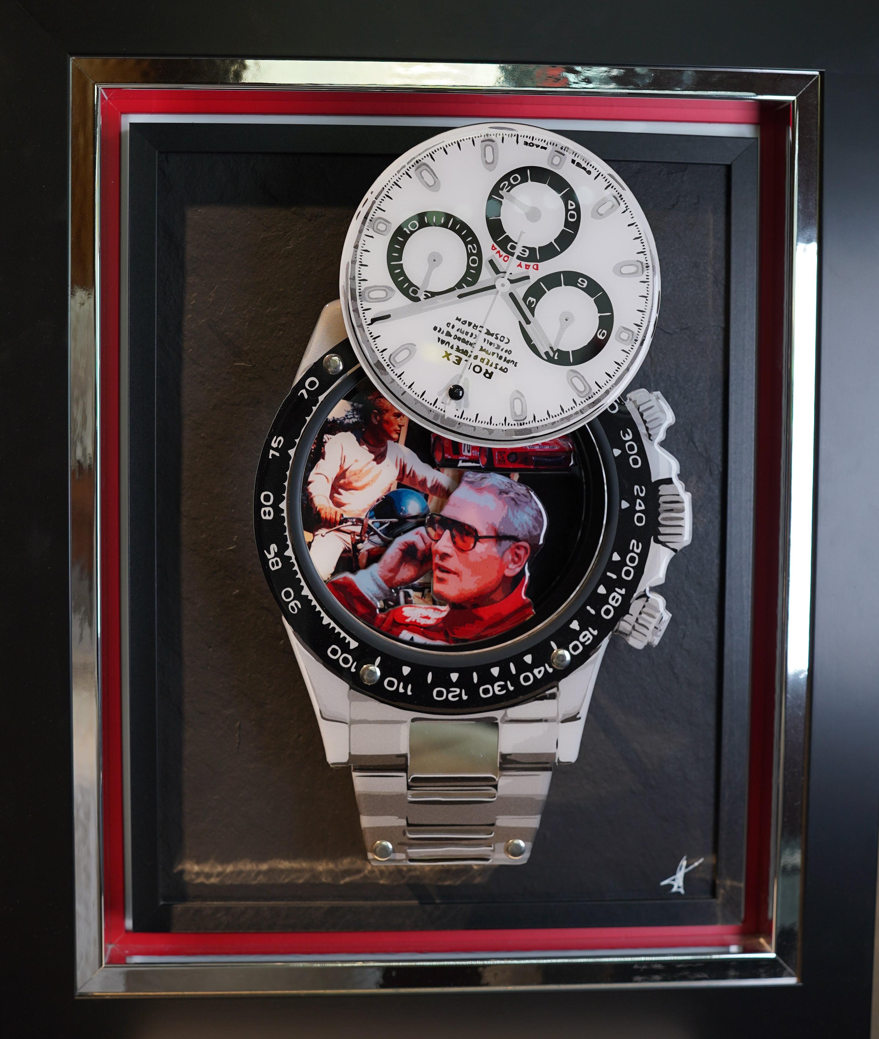 fred meurice Figurative Sculpture - Fred Meurice - Paul Newman Luxury Rolex Tribute frame