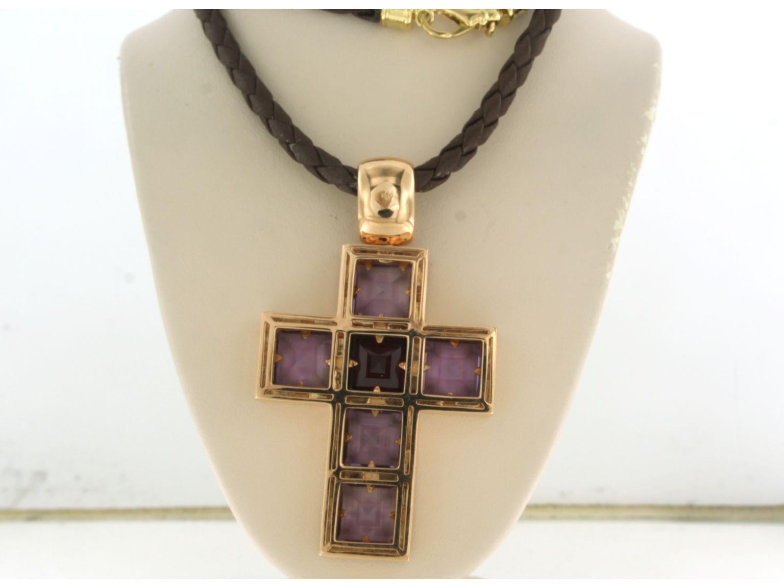 FRED MOES cross pendant with amethyst  1