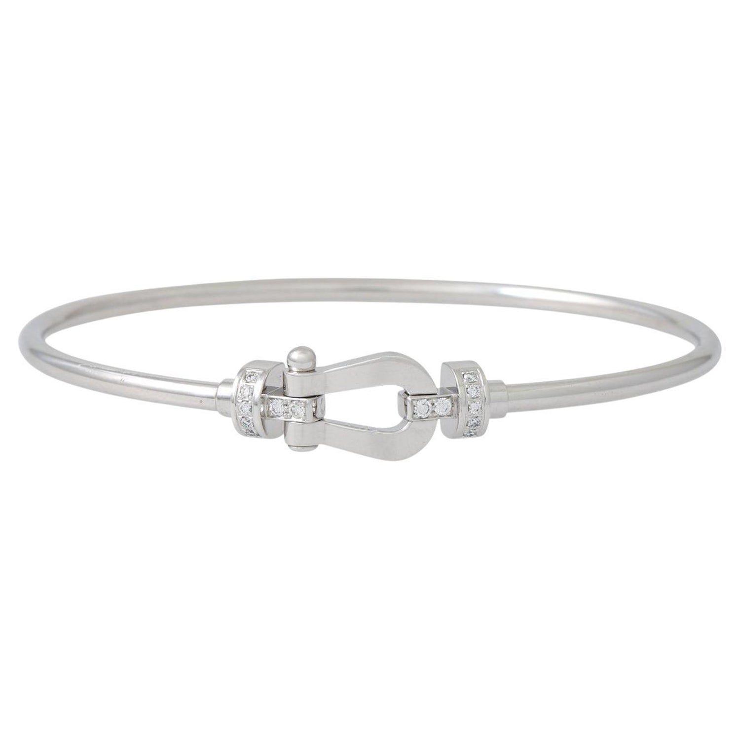 Fred Paris Force 10 Bracelet Woven Cord with Stainless Steel and 18K Whit  at 1stDibs