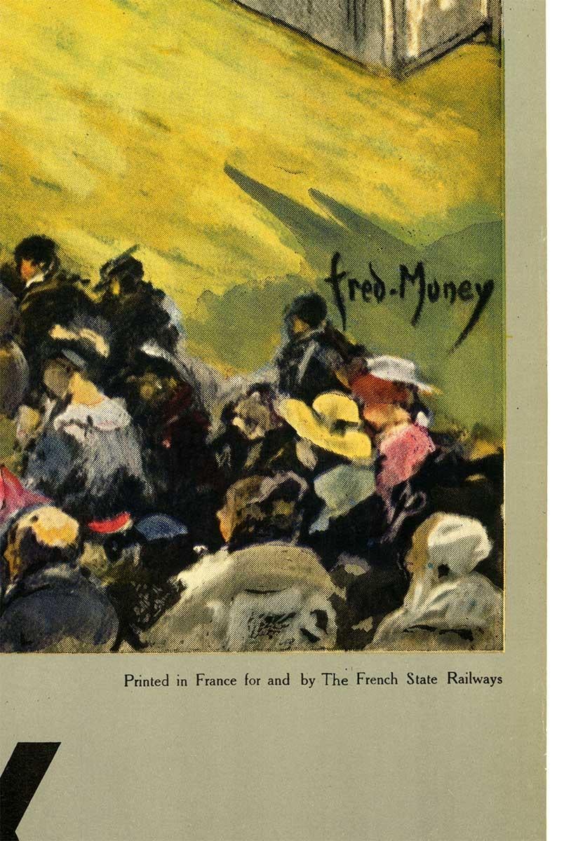 Manifesto francese d'epoca originale del Centro Mondiale del Pellegrinaggio di Lisieux - Portrait Print Marrone di Fred Money