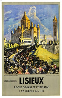 Original Lisieux Centre Mondial de Pelerinage (peregrinación) cartel francés de época
