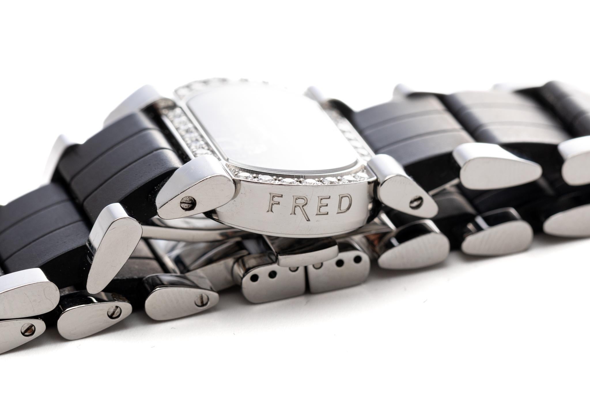 Fred Move One 21.3x32.6mm Stainless Steel Diamonds Quartz Ref: FD 012111 For Sale 7