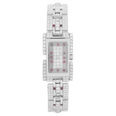 Vintage Fred of Paris 18 Karat White Gold Pave Diamond Ladies Watch