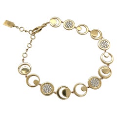 Fred of PARIS 18ct Yellow Gold Diamond Moon Light Chain Bracelet