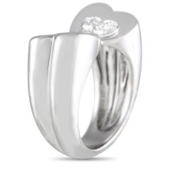 Fred of Paris 18K White Gold Diamond Twin Hearts Ring