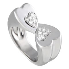 Fred of Paris 18K White Gold Diamond Twin Hearts Ring Fred of Paris 18K White Gold Diamond Twin Hearts Ring
