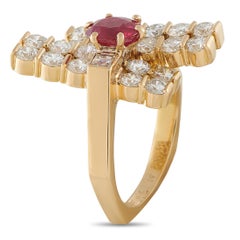 Fred of Paris 18K Yellow Gold 1.95ct Diamond and Ruby Ring FP16-031626