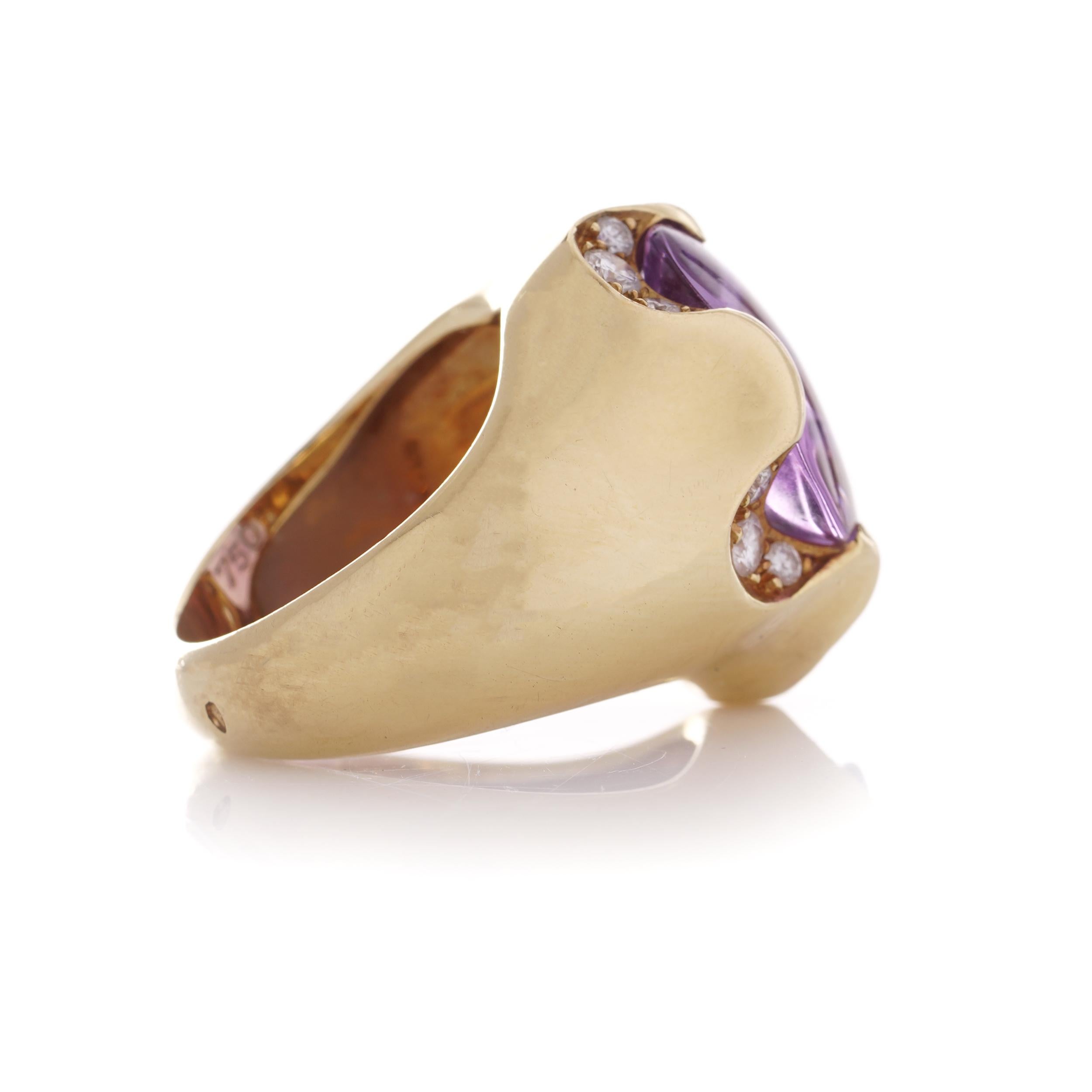 Fred of Paris 18kt. yellow gold Amethyst and diamond ring For Sale 1